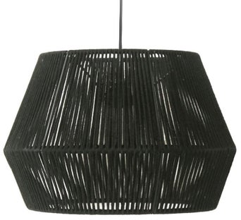 Klosz do lampy wiszącej czarny z bawełny Ø37 cm – obraz-1