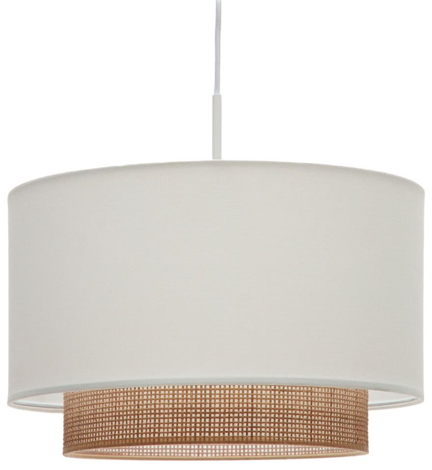 Klosz do lampy wiszącej bambus naturalno-biała Ø40 cm – obraz-1