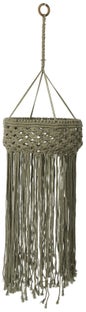 Klosz do lampy wiszącej zielony tkanina Ø31x134 cm – obraz-1