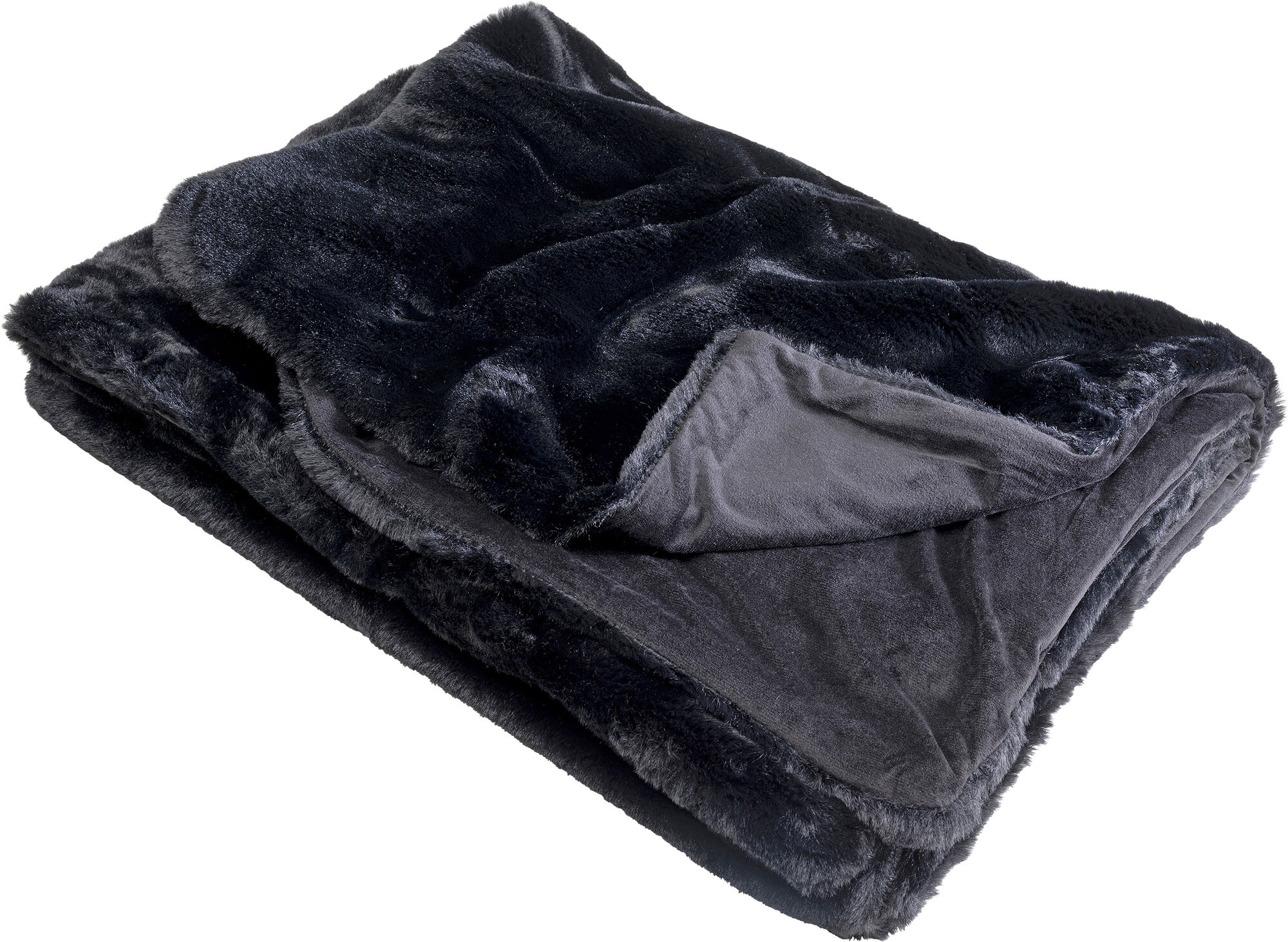Koc czarny poliakryl i poliester 140x200 cm – grafika-1.