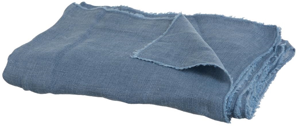Koc Stonewashed 200x150cm niebieski – obraz-1