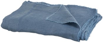 Koc Stonewashed 200x150cm niebieski – obraz-1