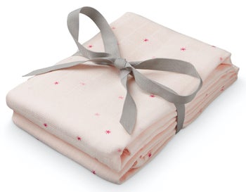 Kocyk muślinowy 68x76 cm Etoile Rose (2-set) – obraz-1