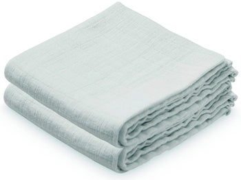 Kocyki muślinowe Premium (2-set) 70x70 cm miętowe – obraz-1