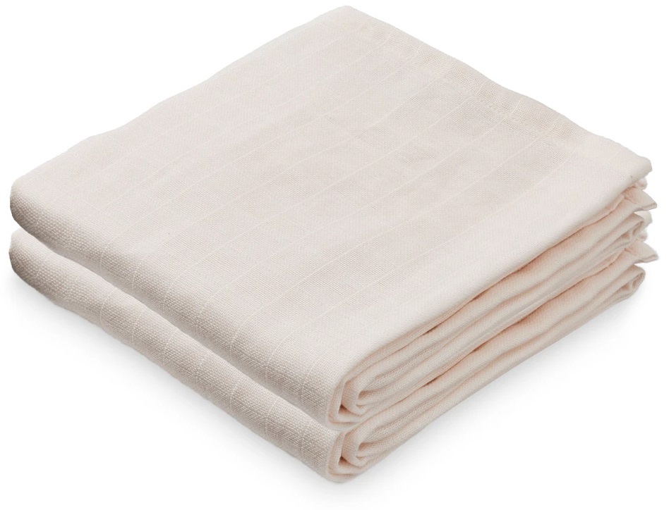 Kocyki muślinowe Premium (2-set) 70x70 cm pudrowy róż – obraz-1
