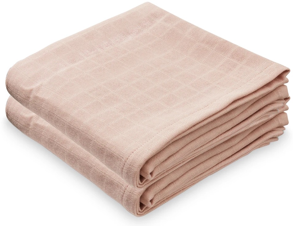 Kocyki muślinowe Premium (2-set) 70x70 cm różowe – obraz-1