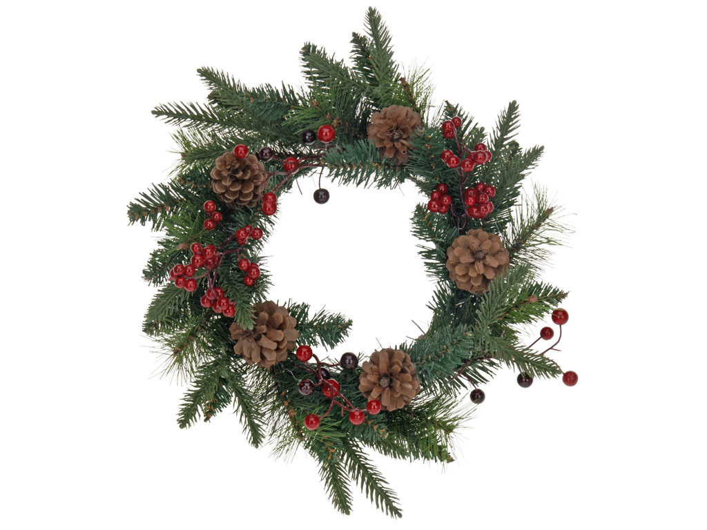 Коледен венец със шишарки – изображение-1