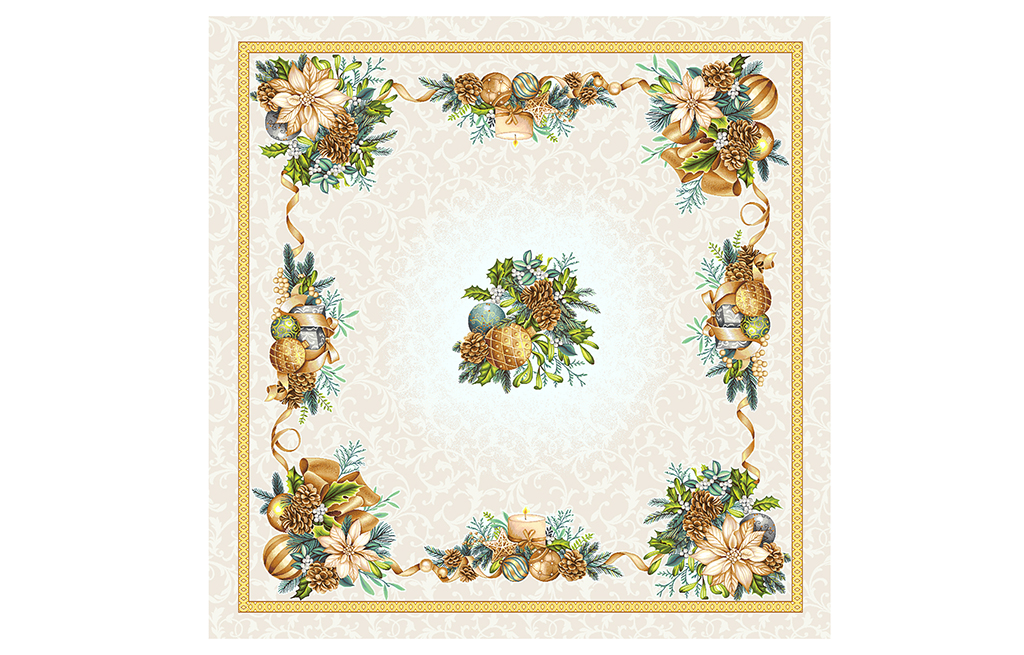 Коледна покривка за маса BOUGIE 135X135 см – изображение-1