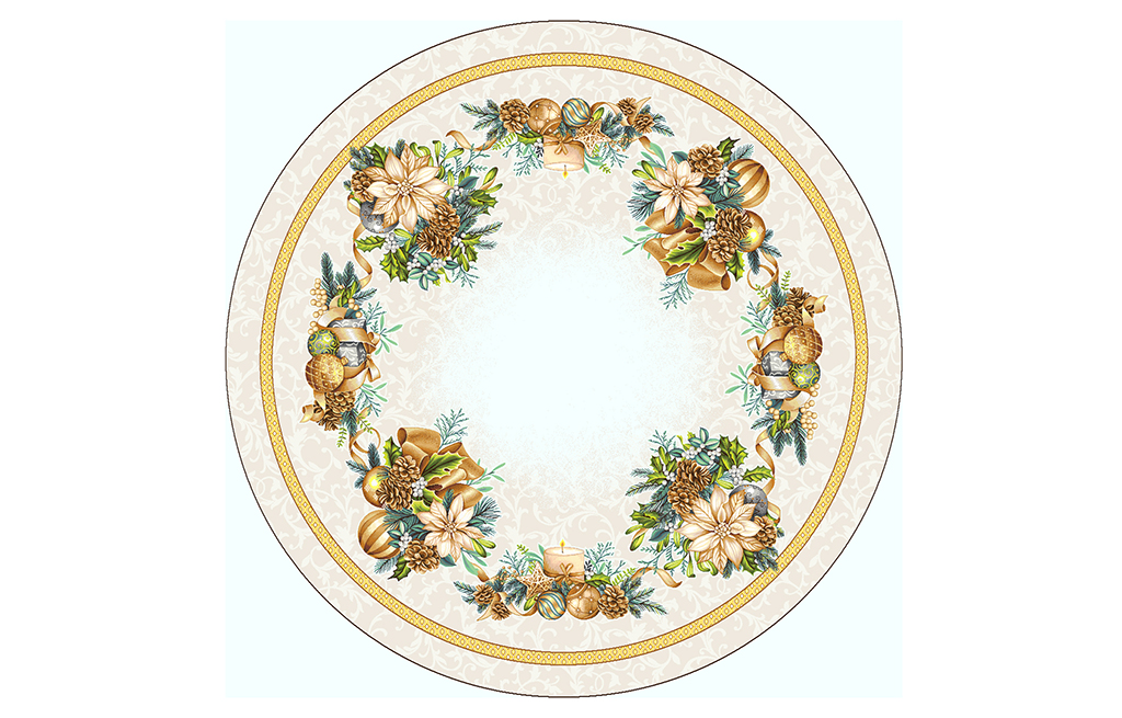 Коледна покривка за маса BOUGIE ф 135 см – изображение-1