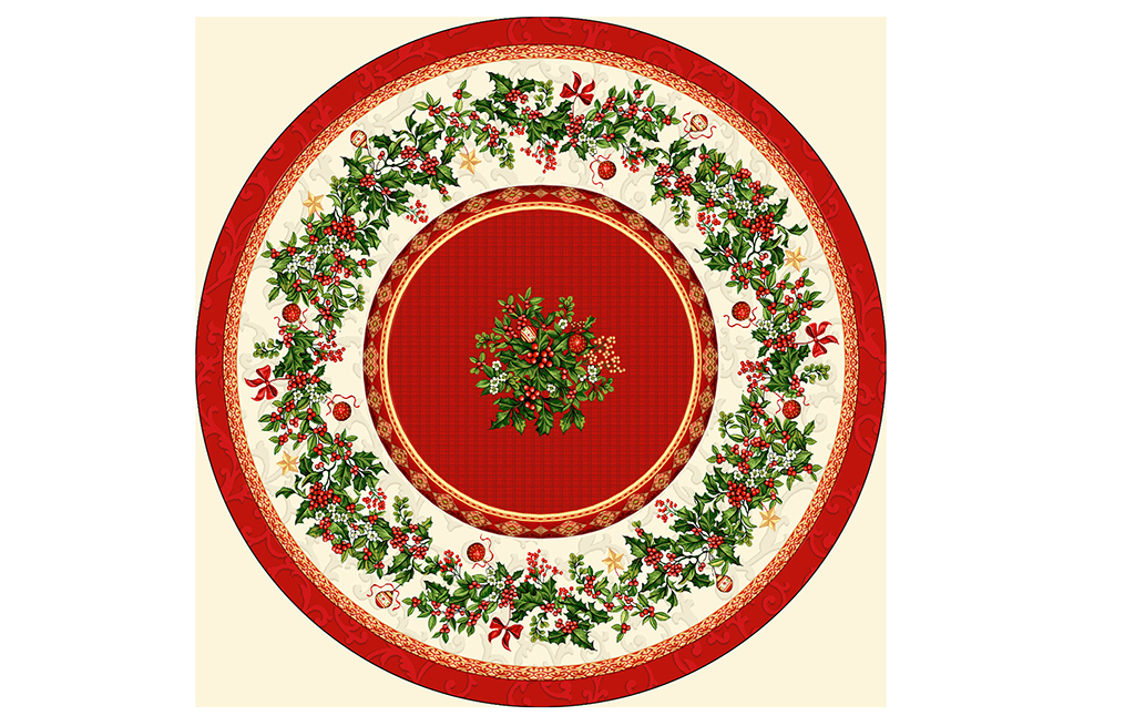 Коледна покривка за маса GINGLE-3 ф 135см – изображение-1