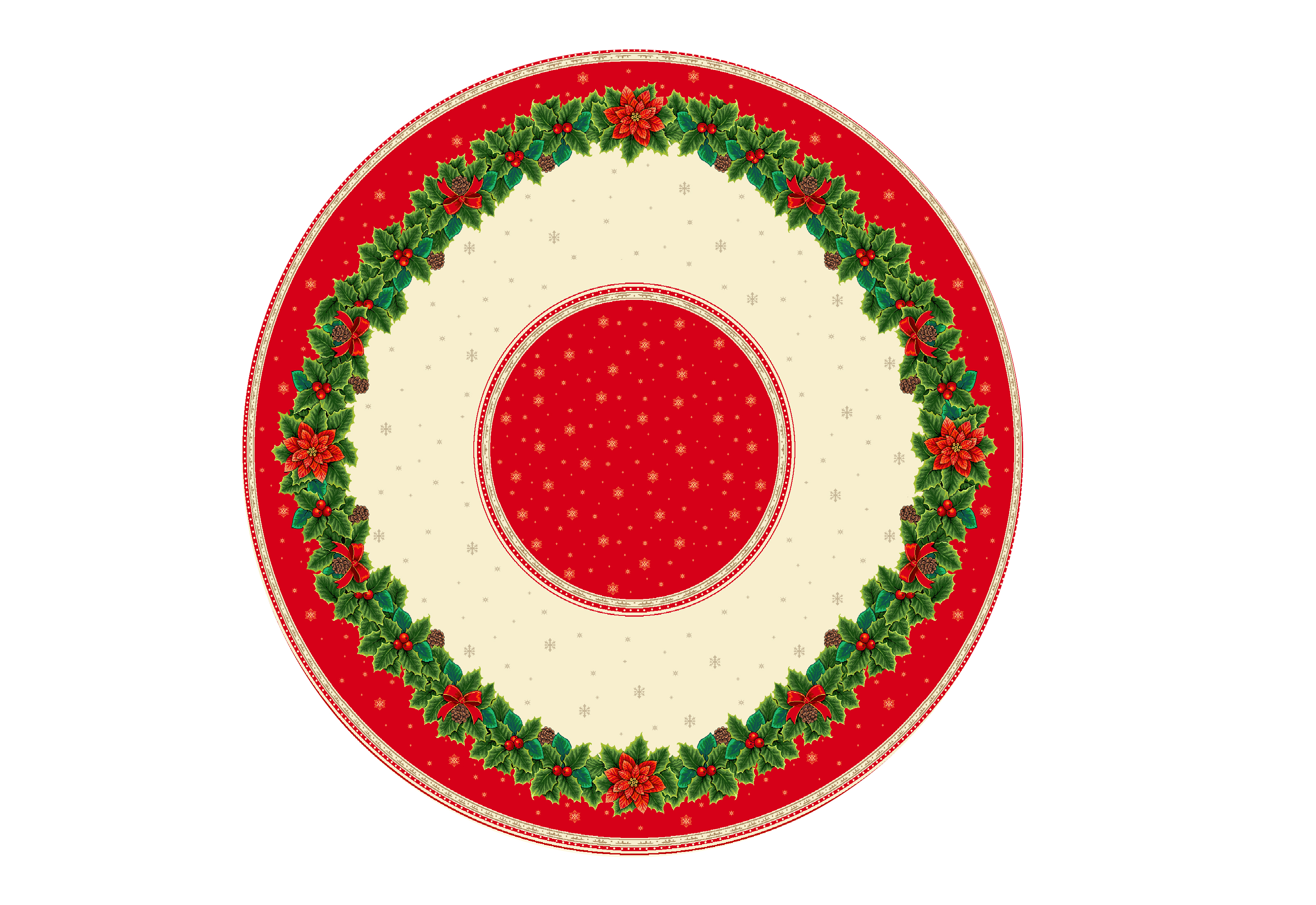 Коледна покривка за маса NEW CAROL ф 135 см – изображение-1