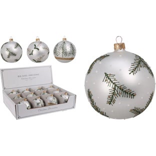 Коледна топка с борови иглички 8 см – изображение-1