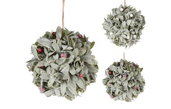 Коледна висяща топка от листа 15см – изображение-1