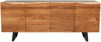 Elegancka komoda antracytowa z drewnianymi frontami akacjowymi – grafika-1.