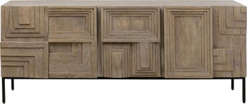 Komoda 5-drzwiowa rustykalna z drewna mango 184x76 cm – obraz-1