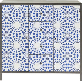 Komoda Artistico 90x85 cm grafitowo-niebieska – obraz-1