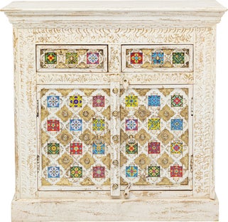 Skap/Skjenk Bazar Hvit Antikkk Patina 90x90cm – bilde-1.