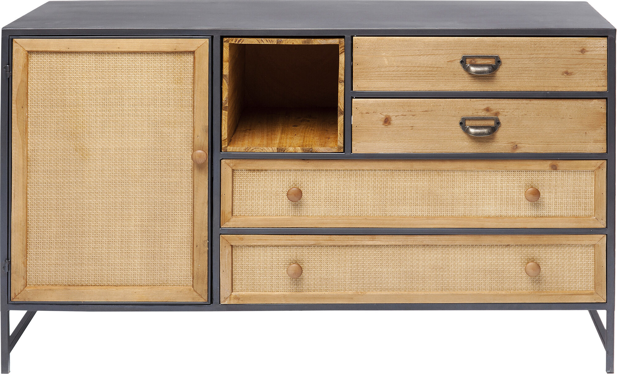 Komoda Bistro 120x75 cm ciemnoszara – obraz-1