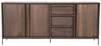 Komoda brązowa z drewna mango dwudrzwiowa 180x80 cm – obraz-1