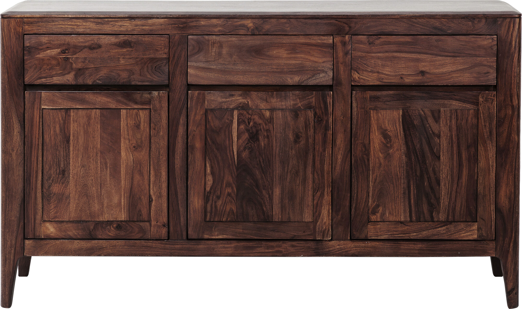 Komoda klasyczna drewniana z szufladami i półkami 145x85 cm – obraz-1