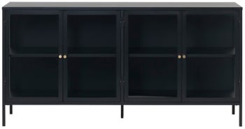 Komoda duża industrialna z półkami czarna 170x85 cm – grafika-1.