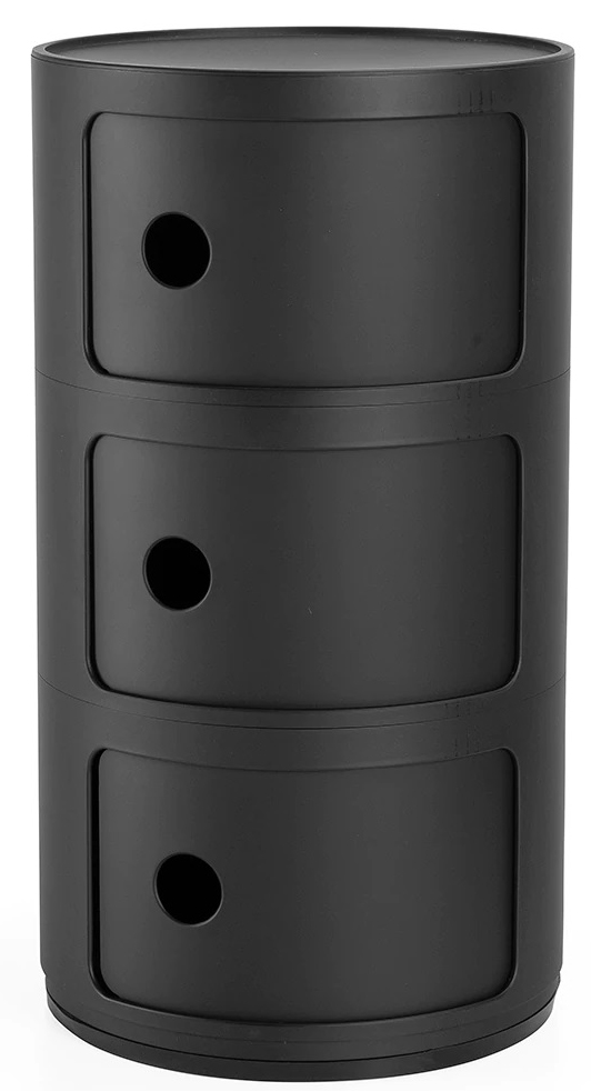 Komoda modułowa Componibili Ø32x59 cm czarna matowa – obraz-1
