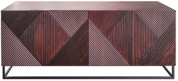 Brązowa komoda drewniana z metalowymi nogami w nowoczesnym stylu – grafika-1.