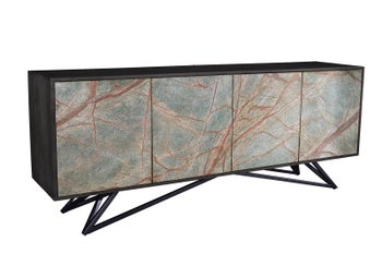 Elegancka komoda drewniana z fornirowanymi frontami z kamienia – grafika-1.