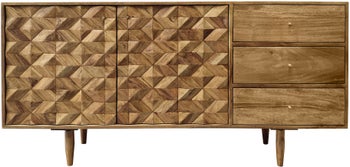 Komoda z półkami i szufladami w naturalnym kolorze akacji – grafika-1.