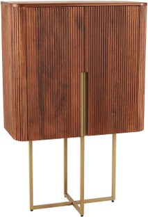 Elegancka komoda drewniana z ryflowanym frontem i złotymi detalami – grafika-1.