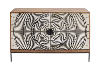 Komoda drewniana mango naturalna brązowa 115 x 40 cm – obraz-1