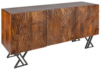 Komoda brązowa z drewna lakierowanego o nowoczesnym stylu – grafika-1.