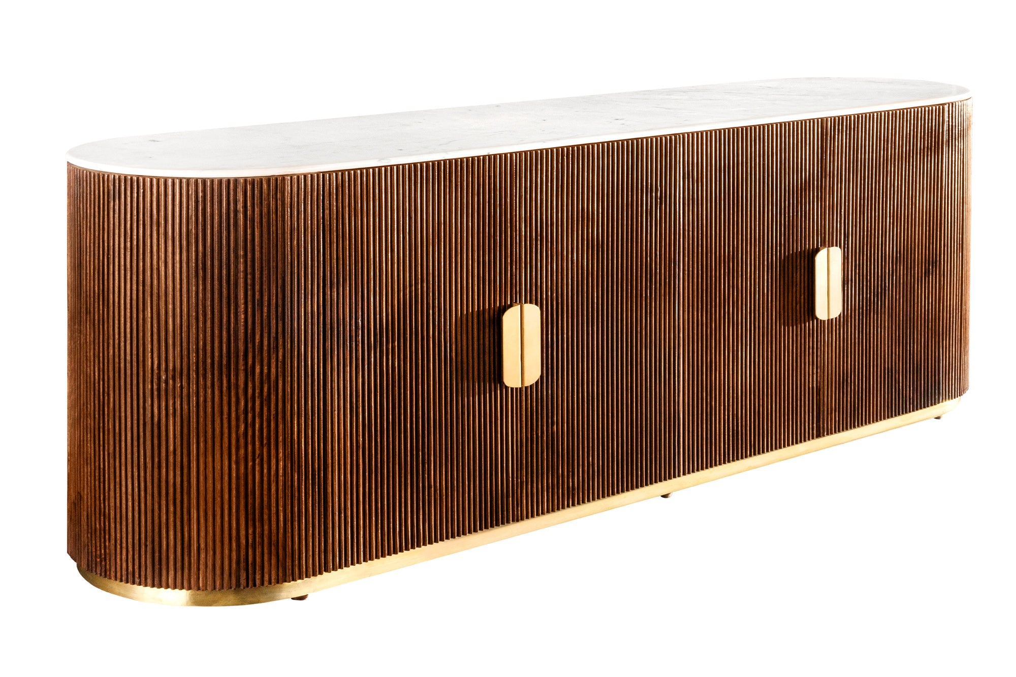 Komoda GATSBY 180 cm drewno mango marmurowy blat biały – grafika-1.