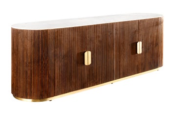 Komoda GATSBY 180 cm drewno mango marmurowy blat biały – grafika-1.