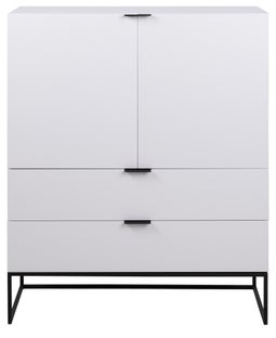 Komoda biała skandynawska z metalowymi nogami 100x45 cm – obraz-1