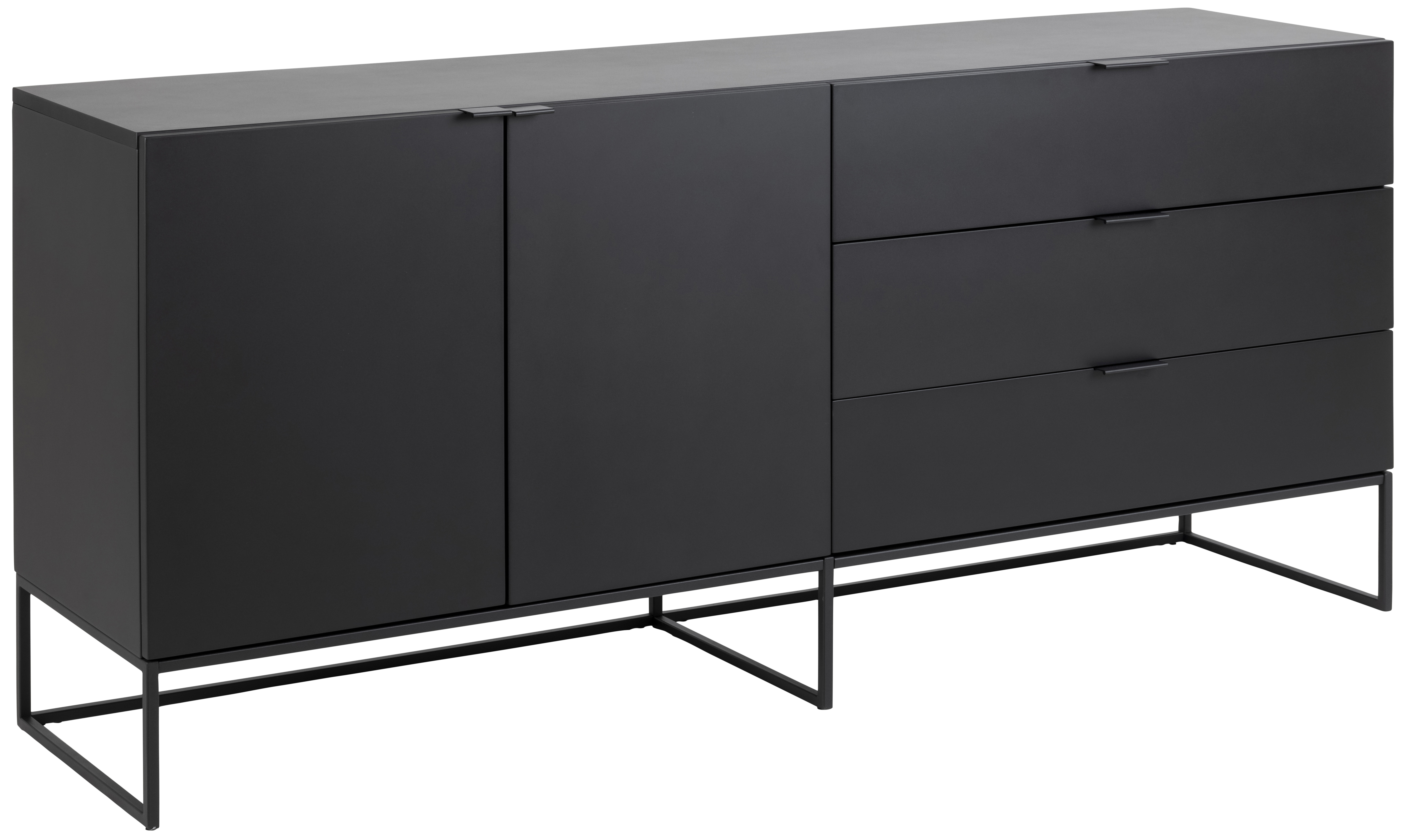 Komoda Galford 180x80 cm czarna – obraz-1