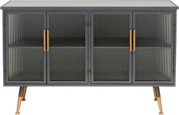 La Gomera - Sideboard Grafitgrå/Räfflat Glas, 75x120cm – bild-1.