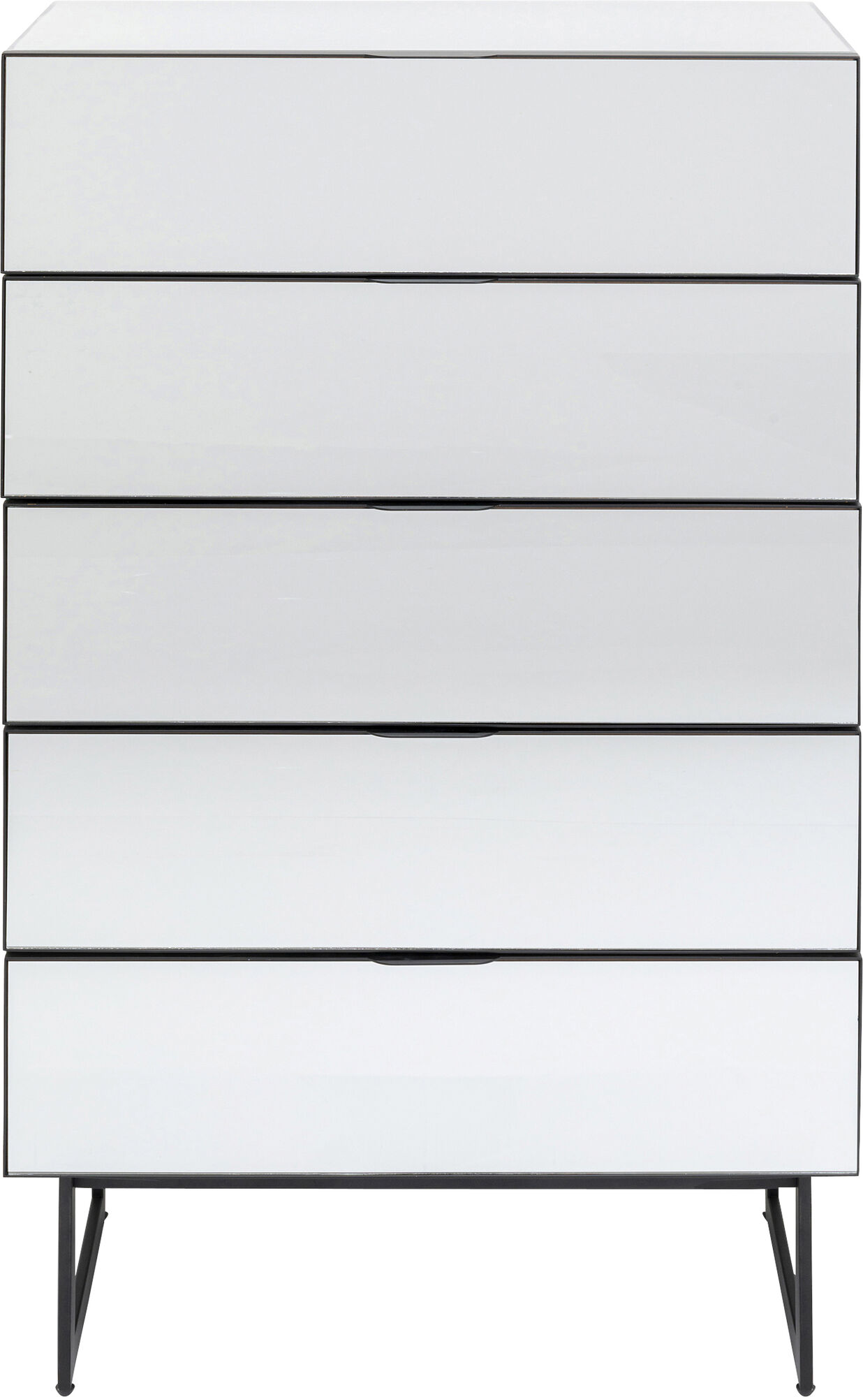 Komoda lustrzana z 5 szufladami nogi czarne 65x114 cm – grafika-1.