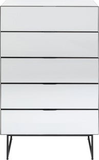 Komoda lustrzana z 5 szufladami nogi czarne 65x114 cm – obraz-1