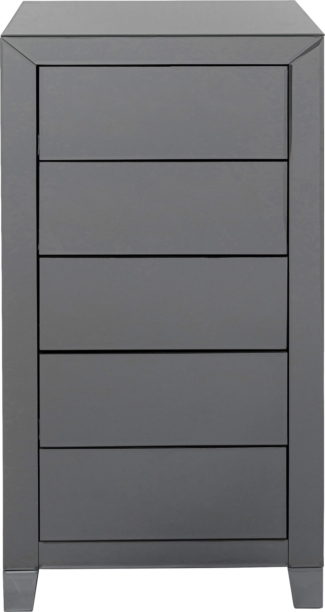 Kommode Luxury Grått Speilglass 5 Skuffer – bilde-1.