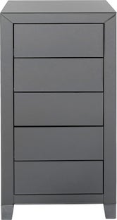 Kommode Luxury Grått Speilglass 5 Skuffer – bilde-1.