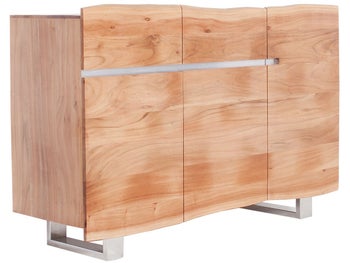 Komoda z drewna akacjowego w stylu nowoczesnym z chromowanymi nogami – grafika-1.