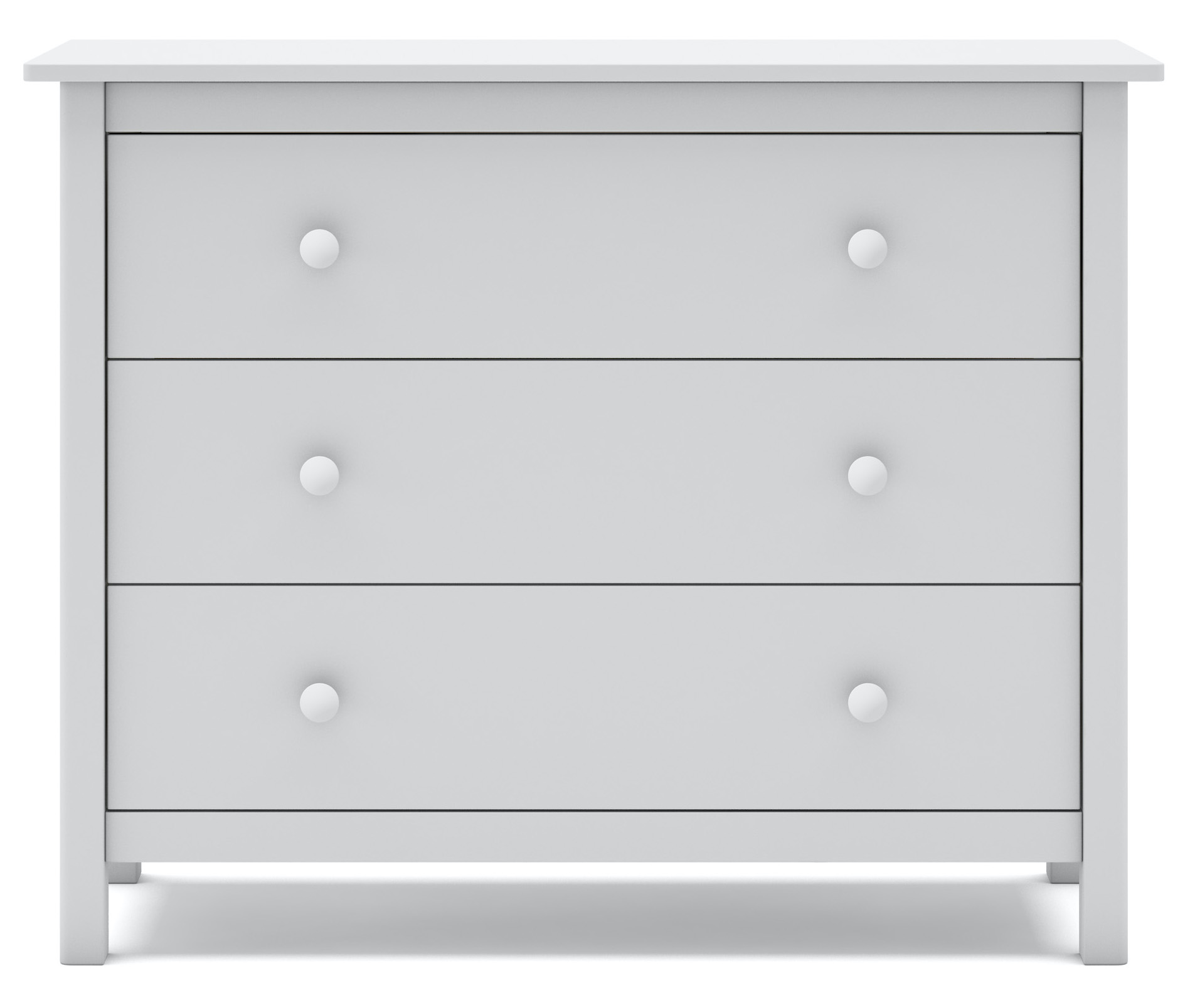 Komoda drewniana biała 3 szuflady 100x40 cm sosna – obraz-1