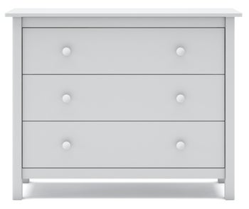 Komoda drewniana biała 3 szuflady 100x40 cm sosna – obraz-1