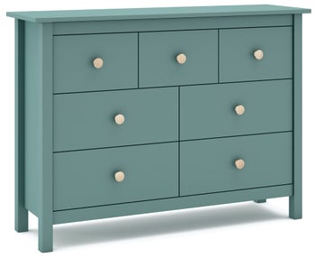 Komoda drewniana zielona 7 szuflad 110x40 cm sosna – obraz-1