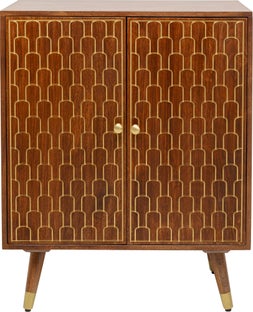 Komoda z drewna mango stylizowana 75x85 cm brązowo-złota – obraz-1