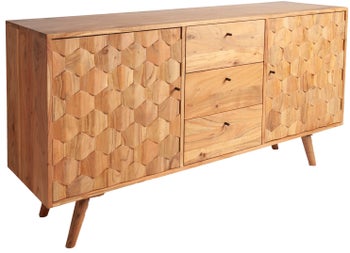 Elegancka komoda z drewna akacjowego w brązowym kolorze do nowoczesnych wnętrz – grafika-1.