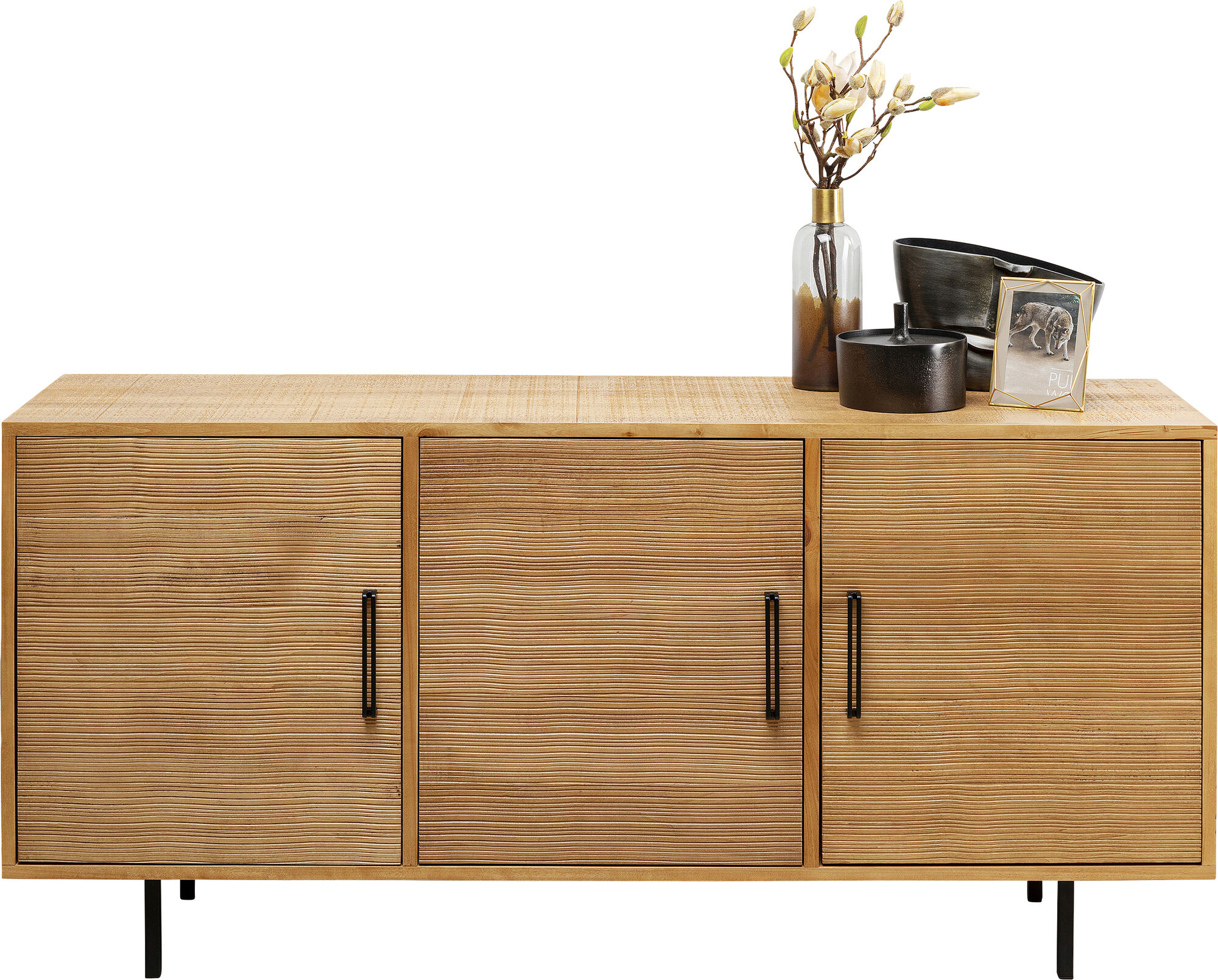 Sideboard Olbia - Ljust Trä/Svart, 160cm – bild-1.