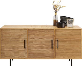 Sideboard Olbia - Ljust Trä/Svart, 160cm – bild-1.
