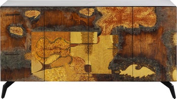 Komoda drewniana kolorowa nogi czarne 150x80 cm  – obraz-1